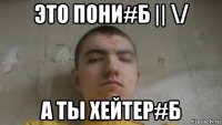 это пони#б || \/ а ты хейтер#б