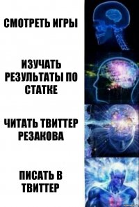 Смотреть игры Изучать результаты по статке Читать твиттер Резакова Писать в твиттер