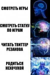 Смотреть игры Смотреть статку по играм Читать твиттер Резакова Родиться Нехочухой