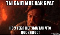 ты был мне как брат но у тебя нет ума так что досвидос!