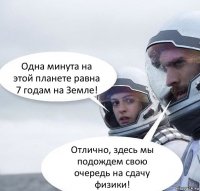 Одна минута на этой планете равна 7 годам на Земле! Отлично, здесь мы подождем свою очередь на сдачу физики!