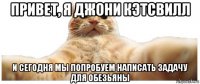 привет, я джони кэтсвилл и сегодня мы попробуем написать задачу для обезьяны