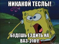 никакой теслы! будешь ездить на ваз-2101!