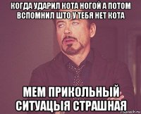 когда ударил кота ногой а потом вспомнил што у тебя нет кота мем прикольный ситуацыя страшная