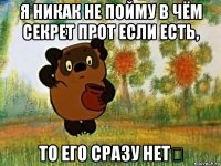 я никак не пойму в чём секрет прот если есть, то его сразу нет！