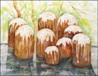 Создать мем Пасха куличная