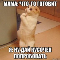 мама:*что-то готовит я: ну дай кусочек попробовать