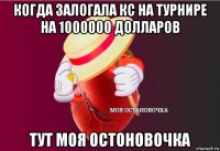 когда залогала кс на турнире на 1000000 долларов тут моя остоновочка