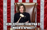  немедленно! поиграй со мной в крикет!