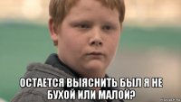  остается выяснить был я не бухой или малой?