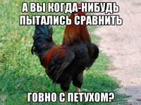 а вы когда-нибудь пытались сравнить говно с петухом?