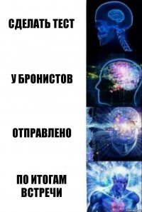 Сделать тест у бронистов Отправлено По итогам встречи