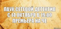 Паук сетевой детектив с 14 октября в 19:00 премьера на че