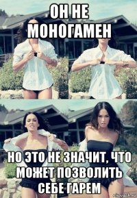 он не моногамен но это не значит, что может позволить себе гарем