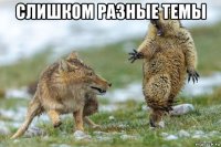 слишком разные темы 