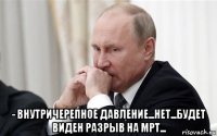  - внутричерепное давление...нет...будет виден разрыв на мрт...