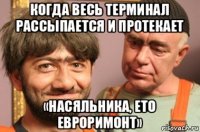 когда весь терминал рассыпается и протекает «насяльника, ето евроримонт»