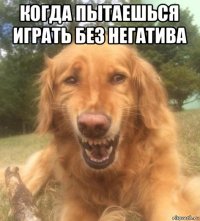 когда пытаешься играть без негатива 