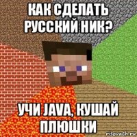 как сделать русский ник? учи java, кушай плюшки