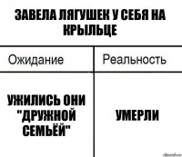 завела лягушек у себя на крыльце ужились они "дружной семьёй" умерли