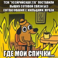 тсж "уссйрийская 27а" поставили вышку сотовой связи без согласования с жильцами. мрази. где мои спички...