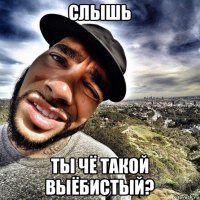 слышь ты чё такой выёбистый?