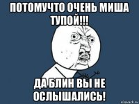 потомучто очень миша тупой!!! да блин вы не ослышались!