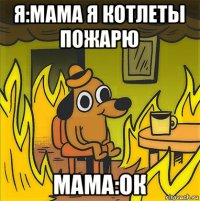 я:мама я котлеты пожарю мама:ок