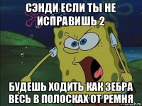 сэнди если ты не исправишь 2 будешь ходить как зебра весь в полосках от ремня