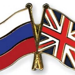 Граница Флаг России и Великобритании