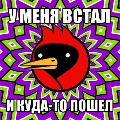 у меня встал и куда-то пошел