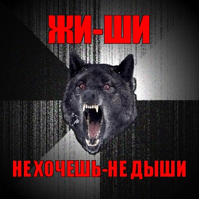 жи-ши не хочешь-не дыши, Мем Сумасшедший волк