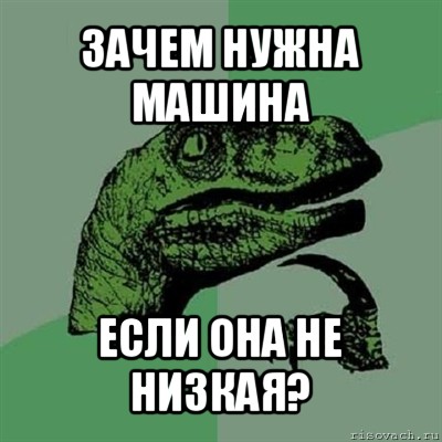 зачем нужна машина если она не низкая?