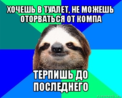 хочешь в туалет, не можешь оторваться от компа терпишь до последнего