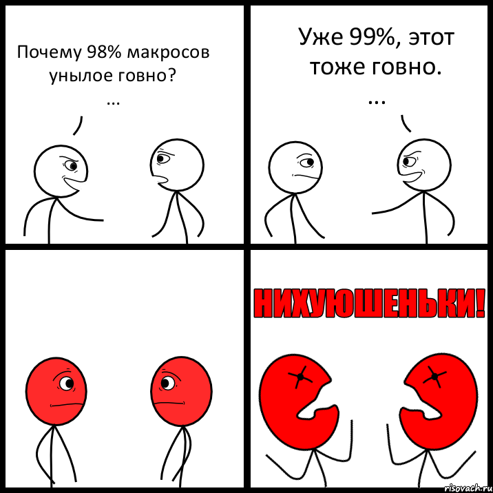 Почему 98% макросов унылое говно?
... Уже 99%, этот тоже говно.
..., Комикс НИХУЮШЕНЬКИ