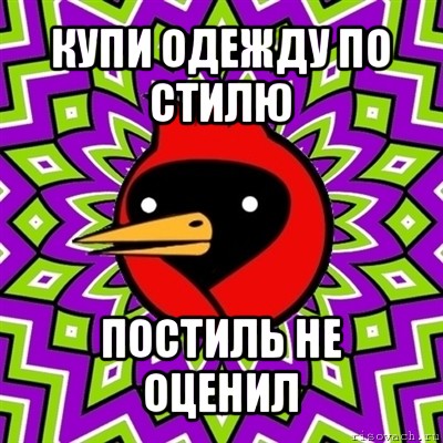 купи одежду по стилю постиль не оценил, Мем Омская птица