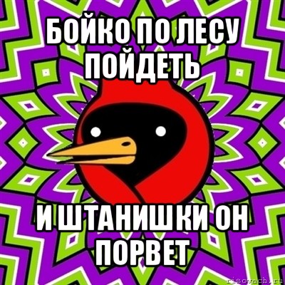 бойко по лесу пойдеть и штанишки он порвет, Мем Омская птица