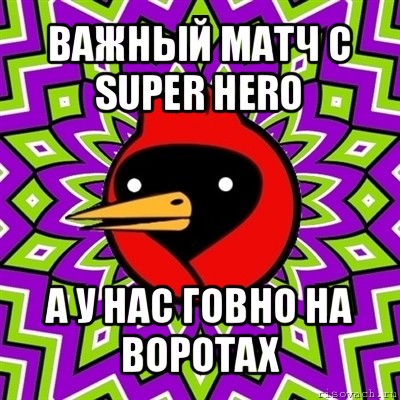 важный матч с super hero а у нас говно на воротах, Мем Омская птица