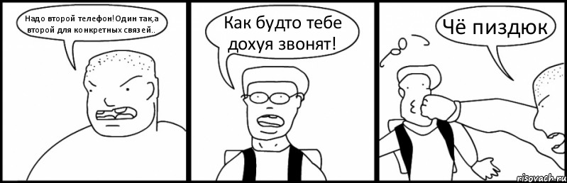 Надо второй телефон!Один так,а второй для конкретных связей.. Как будто тебе дохуя звонят! Чё пиздюк