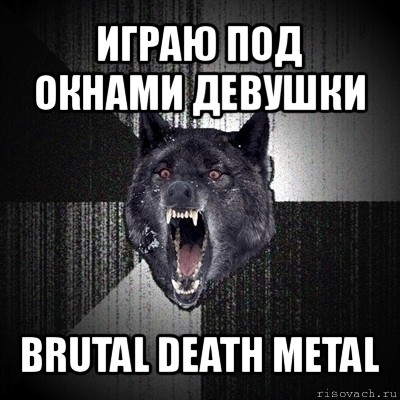 играю под окнами девушки brutal death metal, Мем Сумасшедший волк