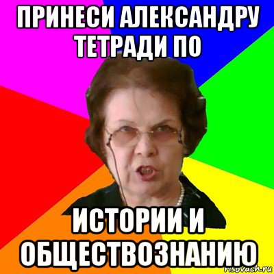 принеси александру тетради по истории и обществознанию, Мем Типичная училка