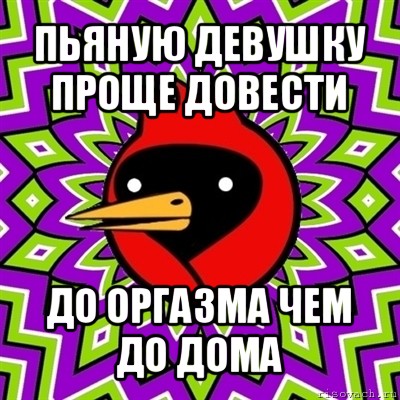 пьяную девушку проще довести до оргазма чем до дома, Мем Омская птица