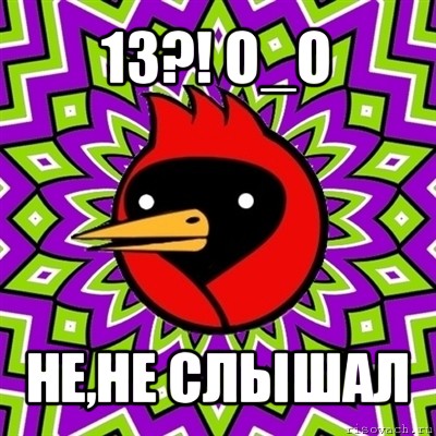 13?! о_о не,не слышал, Мем Омская птица