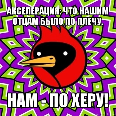 акселерация: что нашим отцам было по плечу, нам - по херу!, Мем Омская птица