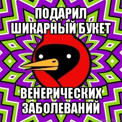 подарил шикарный букет венерических заболеваний, Мем Омская птица