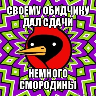 своему обидчику дал сдачи немного смородины, Мем Омская птица