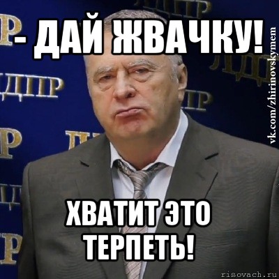 - дай жвачку! хватит это терпеть!, Мем Хватит это терпеть (Жириновский)