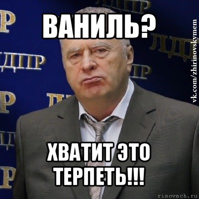 ваниль? хватит это терпеть!!!, Мем Хватит это терпеть (Жириновский)