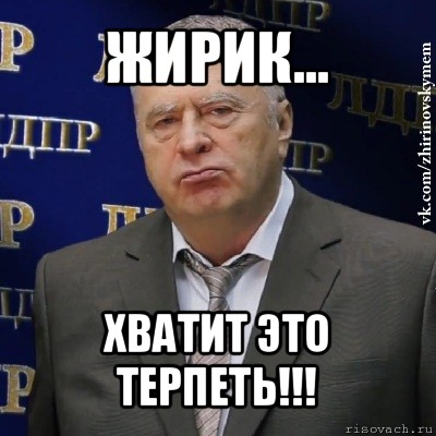 жирик... хватит это терпеть!!!, Мем Хватит это терпеть (Жириновский)