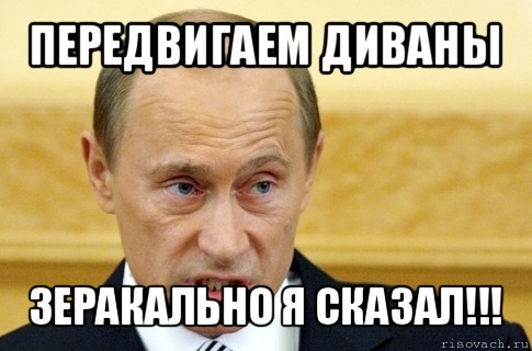 передвигаем диваны зеракально я сказал!!!, Мем путин